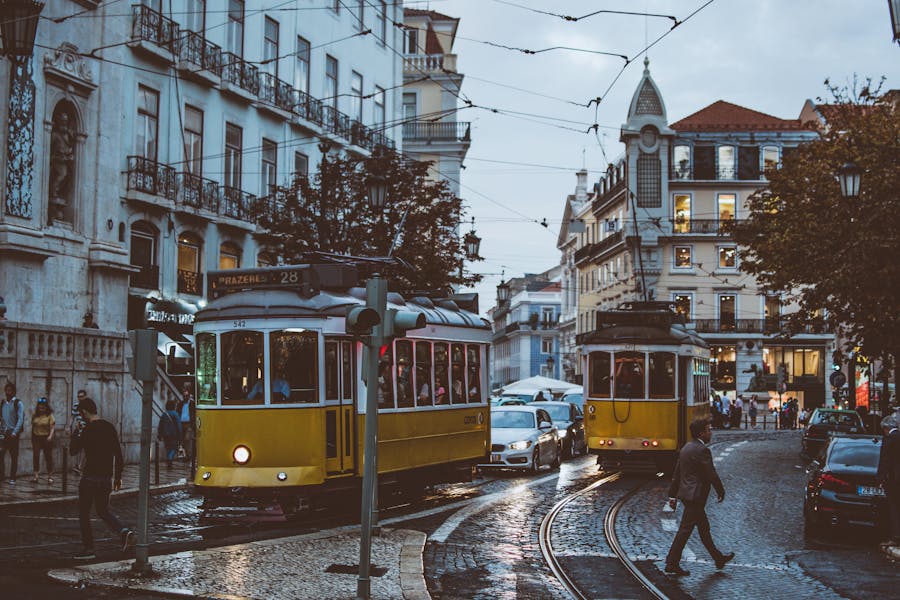 Lisbon tram and historic streets